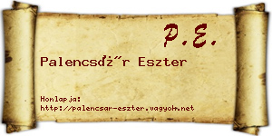 Palencsár Eszter névjegykártya