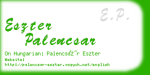 eszter palencsar business card